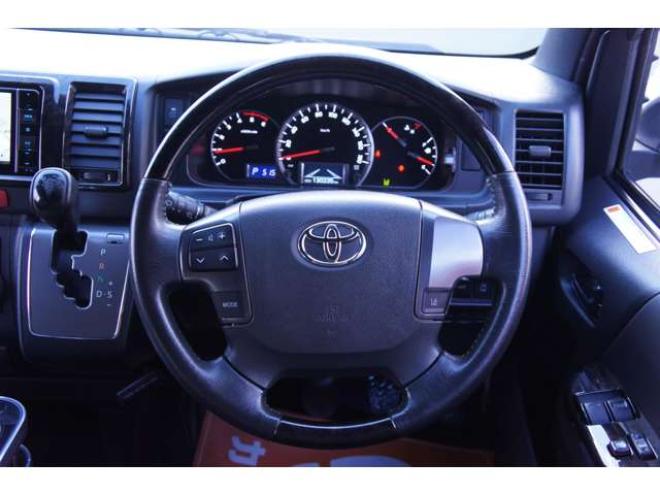 ハイエースバン2.8 スーパーGL ダークプライムII ロングボディ ディーゼルターボ 4WD　ワンオーナー　メモリーナビTV　バックカメラ　ワークエクストラップ17インチAW　ローダウン　415コブラフロントスポイラー　両側パワースライドドア　AC100V　トヨタセーフティセンス　寒冷地仕様 2800