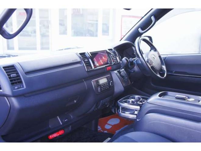 ハイエースバン2.8 スーパーGL ダークプライムII ロングボディ ディーゼルターボ 4WD　ワンオーナー　メモリーナビTV　バックカメラ　ワークエクストラップ17インチAW　ローダウン　415コブラフロントスポイラー　両側パワースライドドア　AC100V　トヨタセーフティセンス　寒冷地仕様 2800