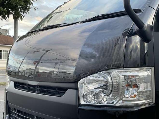 レジアスエース2.8 DX ロングボディ ディーゼルターボ 4WD　2.8Lディーゼルターボ4WD　LEDヘッドライト　カーボン調ボンネット　社外フロントリップ　社外16インチAW　社外ルーフスポイラー　パナソニック製ナビTV　bluetooth バックカメラ　ETC　リアヒーター　ローダウン 2800