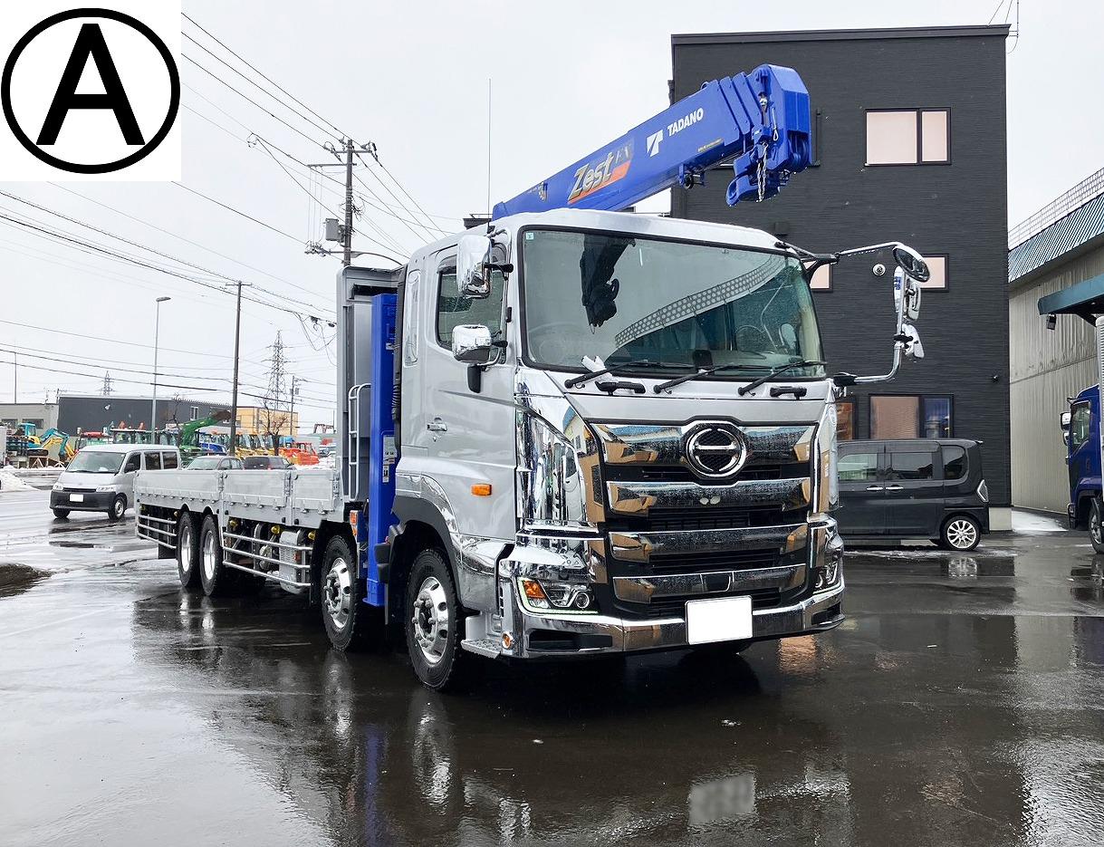 プロフィア  未使用　4段ラジコンクレーン車... 未使用　4段ラジコンクレーン車　セルフローダー　重機運搬車ウインチ付　大型トラック　nht