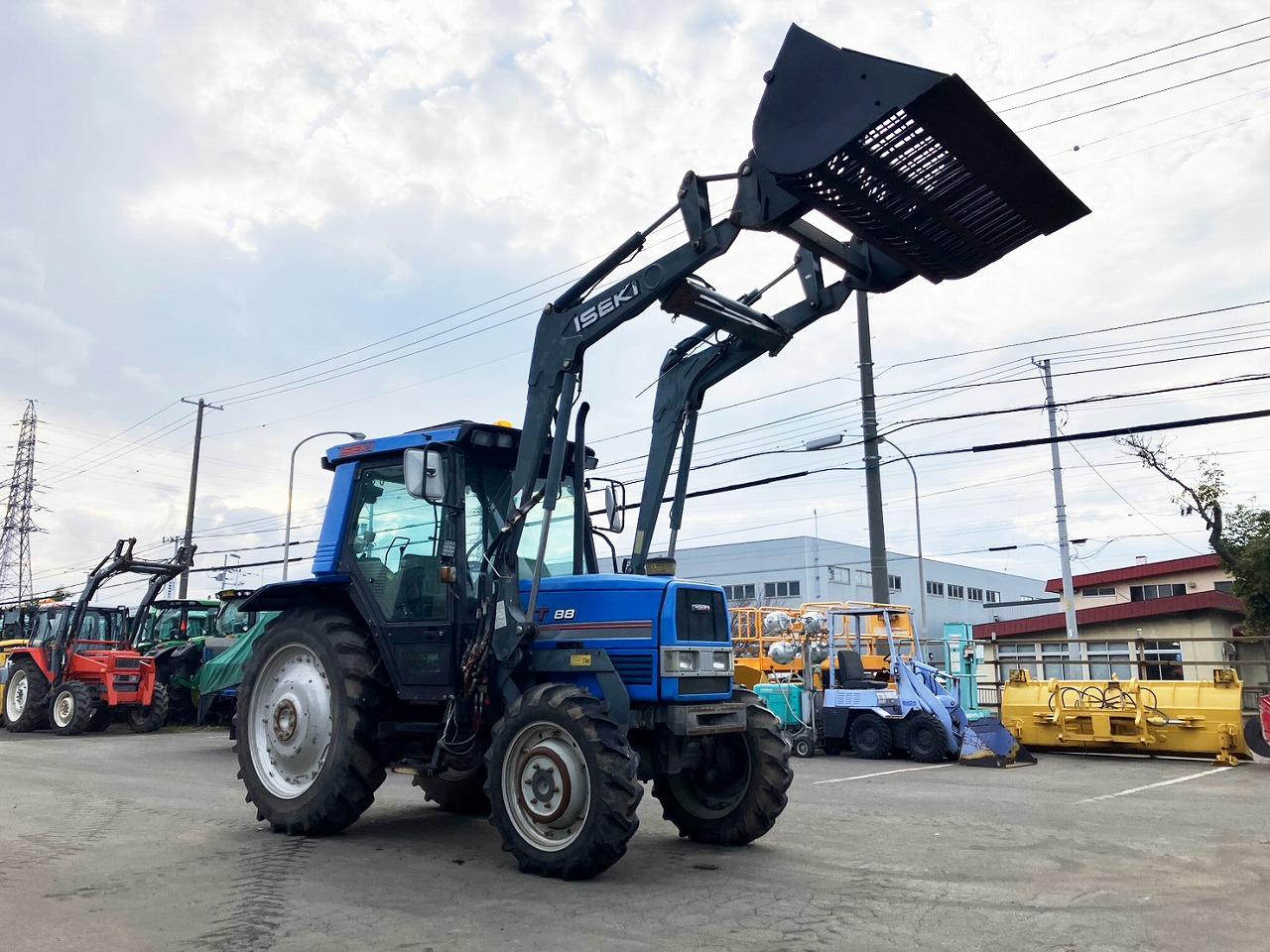 石川発 イセキ 中型ガソリンエンジン除雪機 実働品 サイドクラッチ付き