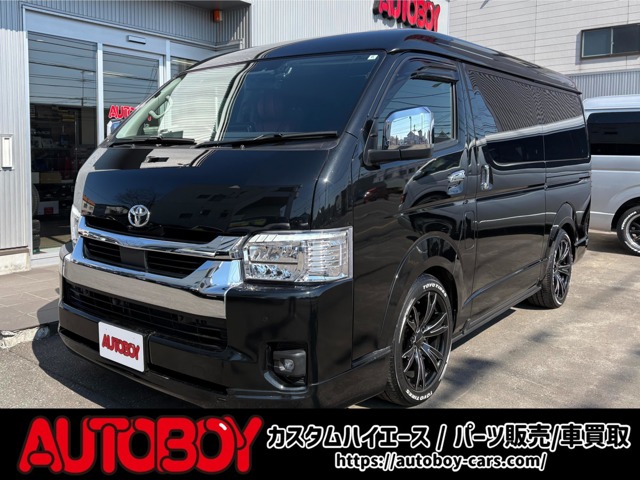 ハイエース&nbsp;&nbsp;2.7 GL ロング ミドルルーフ 4WD...&nbsp;2.7 GL ロング ミドルルーフ 4WD　IFUU製　IF-WB8　10人乗り対面ラウンジベッド仕様　415COBRAクリーンルック3フロントスポイラー&バッドラッカー毒牙18インチAW　イクリプス製10.1インチフローティングナヒ　純正EGスターター 2700