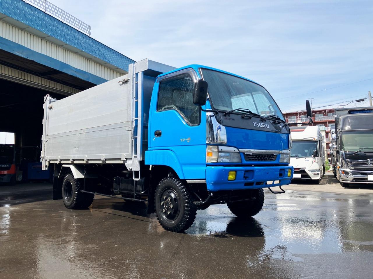 エルフ 中古　ワイド高床　4WDファームダンプ　中型トラック