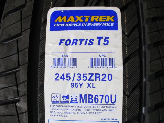 マックストレック　フォルティス　T5　245/35R20　新品　4本