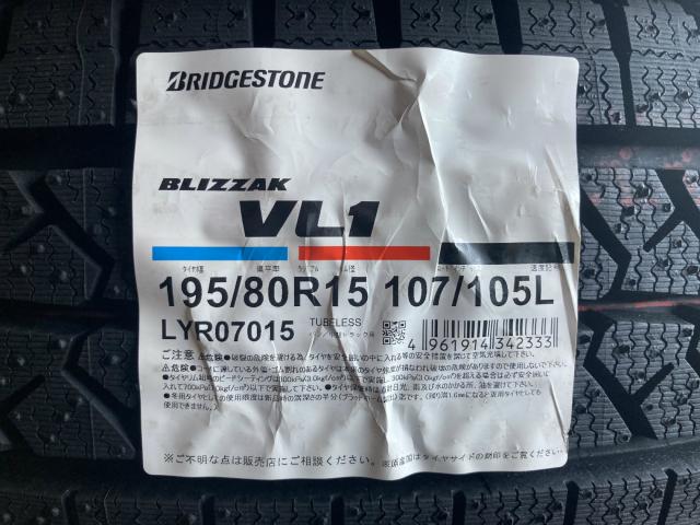 BS VL1 195/80R15 107/105L LT 4本