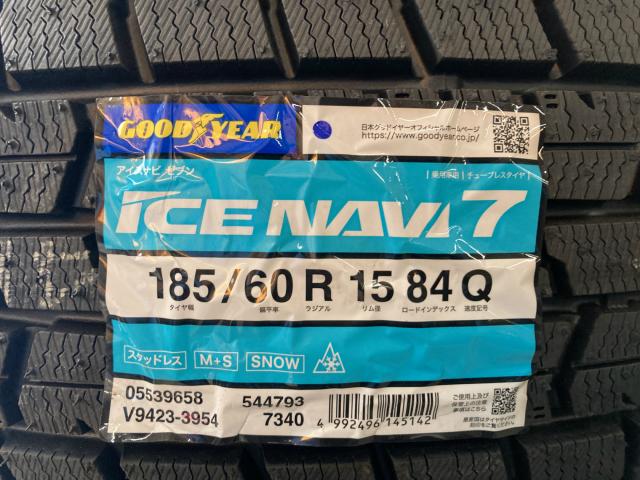 新品冬タイヤ GOODYEAR ICENAVI7 185/60R15 4本