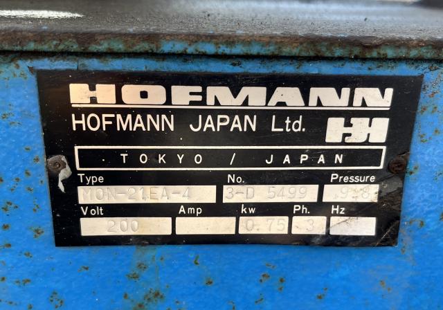 ジャンク品 ◆HOFMANN製 タイヤチェンジャー ◆ 21インチ monty21 / MON-21EA-4 / 200V 0.7Kw 3Ph.