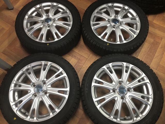 新品冬タイヤアルミホイールセット ホンダ車に 15×4.5J 4H 100PCD＋45 DUNLOP WM03 165/55R15 4本