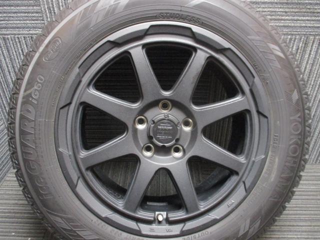 ロックケリー　MX-V　17×7J（+38）5H-114.3/　215/60R17（ヨコハマ　アイスガード　IG60）アルミ美品　タイヤ2024年製造　バリ山