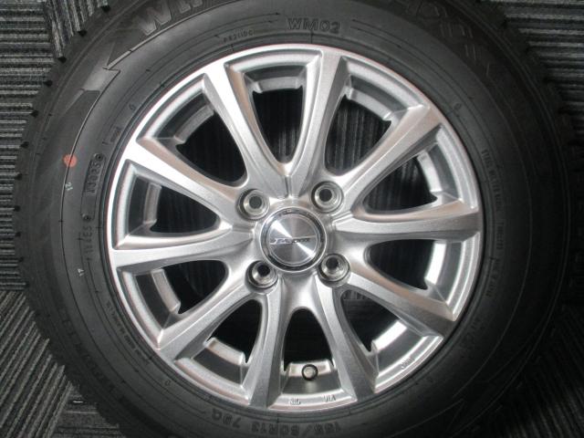 ウェッズ　ジョーカー　スマッシュ　13×5J（+36）4H-100/　155/80R13（ダンロップ　ウィンターマックス　WM-02）美品　タイヤバリ山　2025年製造　パッソ　ヴィッツ