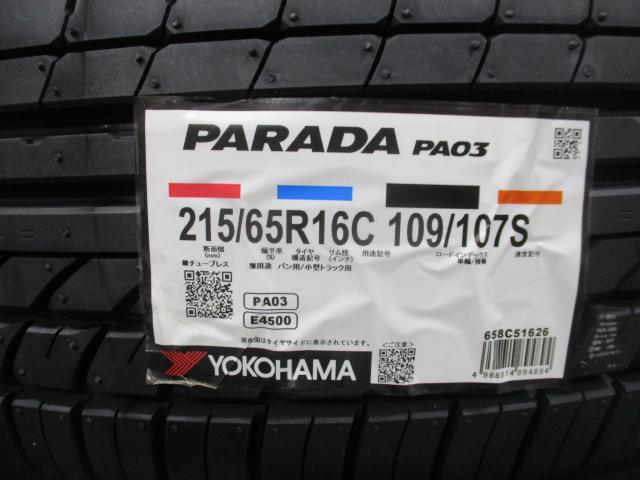 WORK　XTRAP DTHC（MBL）16×6.5J（+38）6H-139.7/　215/65R16　109/107S（ヨコハマ　パラダ　PA03）新品展示品セット