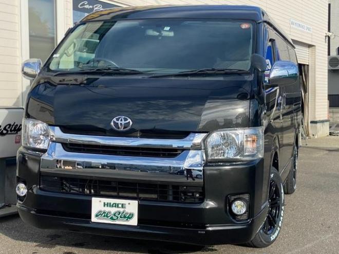 ハイエースワゴン ＧＬ　ワゴンＧＬ４ＷＤ４型フェイス３ナンバー１０人乗りパワースライドドア付き４１５コブラクリーンルックＦスポ４１５バッドラッカー１６インチブラックレザー調シートカバー 4WD 2700 4Dr