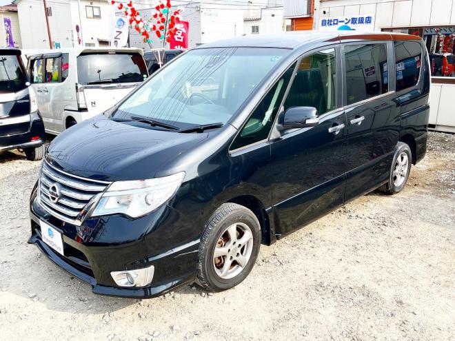 セレナ2.0HスターVセレクション+Safety 4WD　ローンが不安な方＜優遇ローン＞１年保証　本州仕入　寒冷地 純正ナビ　カメラ　HID　