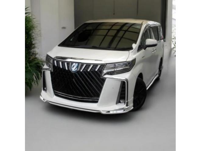 アルファードハイブリッドSR Cパッケージ 本州車寒冷地仕様 10インチナビTV バックモニター WALDボディーキット グリル エグゼクティブラウンジ用内装 12インチフリップダウンモニター 黒革エアーシート 両側パワースライドドア 前後ドラレコ WORK19インチアルミ 車検付 24ヶ月点検整備済 保証付！ 4WD 2500 5Dr