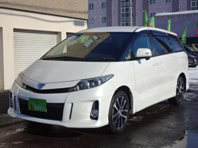 エスティマ2.4 アエラス 4WD　本州仕入 保証付1年 Wパワスラ 寒冷地 ナビ 2400