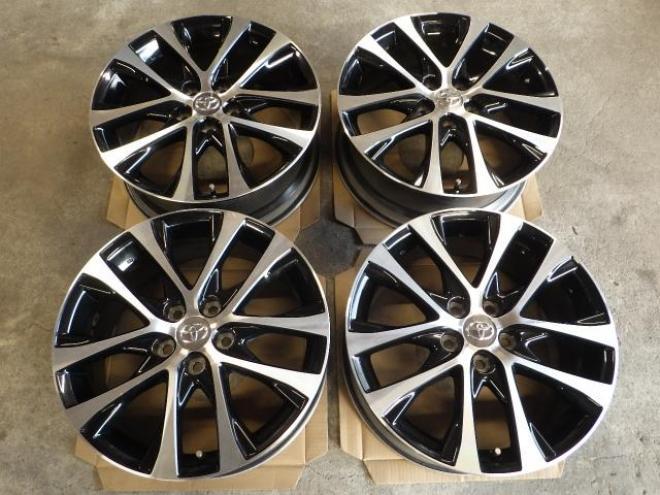エスティマ５＃系　アエラスレザーパッケージ純正 ブラックxポリッシュ １８ｘ7J　ET51 5H114.3